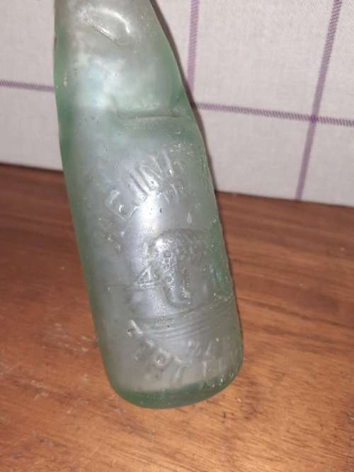 Vintage Heinr Kamp Port Elizabeth Glass Bottle with Marble