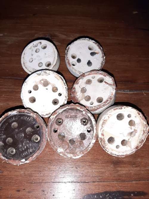 7 x Vintage Brass and Ceramic Light Switches - See pictures