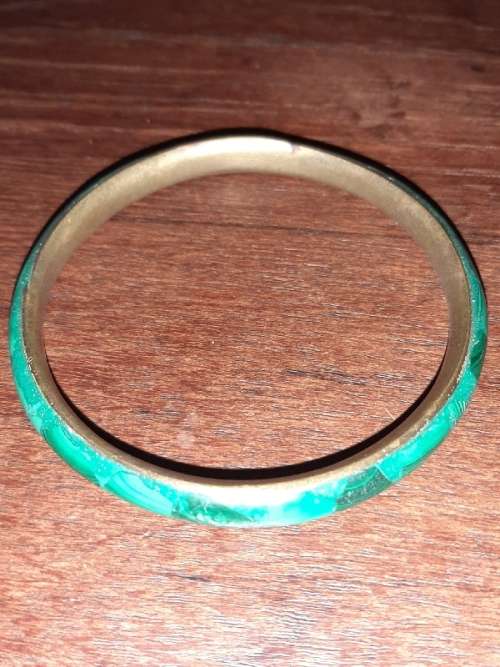 Brass and Malachite Bangle - Beautiful!!
