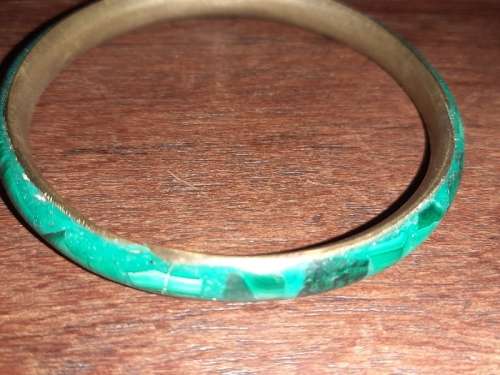 Brass and Malachite Bangle - Beautiful!!