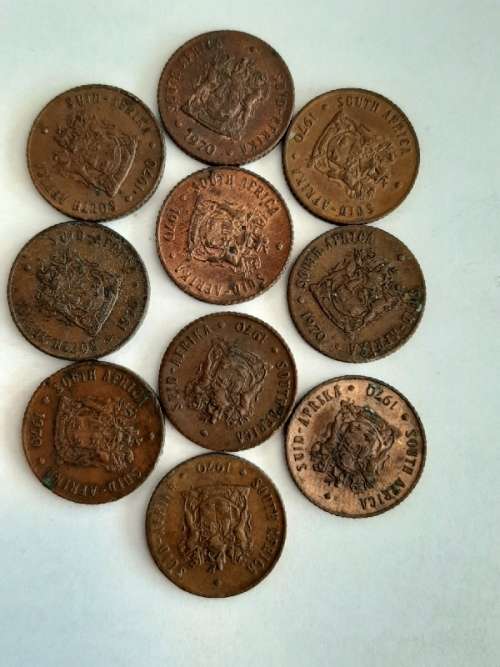 10 x 1970 1/2 cent