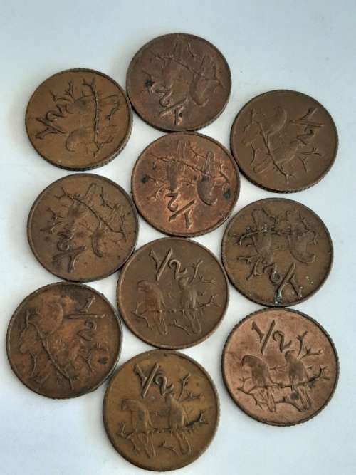 10 x 1970 1/2 cent
