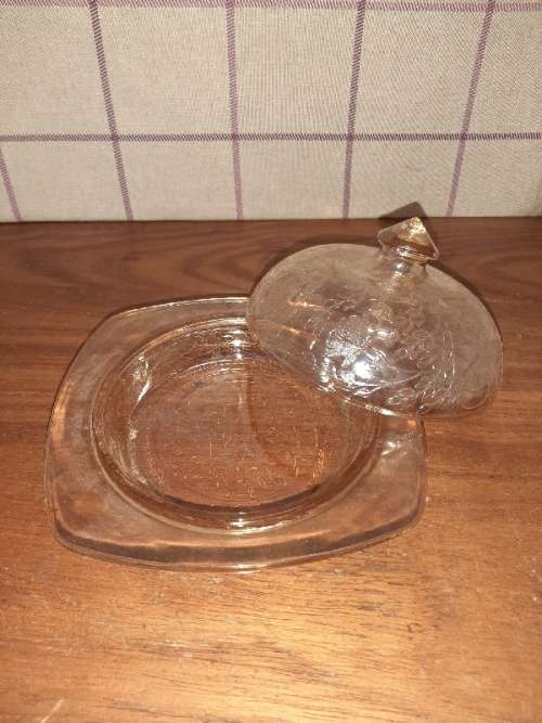 Vintage Carnival Glass Dish with lid