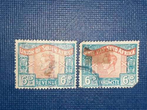 Union of South Africa 6d Revenue Stamp + Unie van Suid-Afrika 6d Inkomste Seel