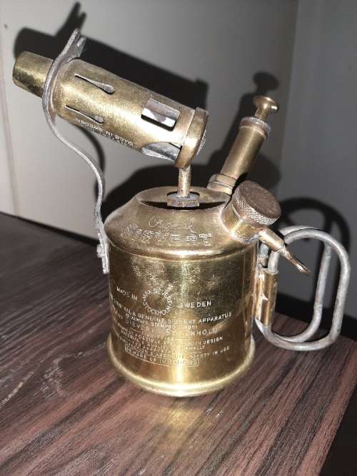 Vintage Original Sievert Brass Blow Torch - Made in Sweden -  Beautiful!!
