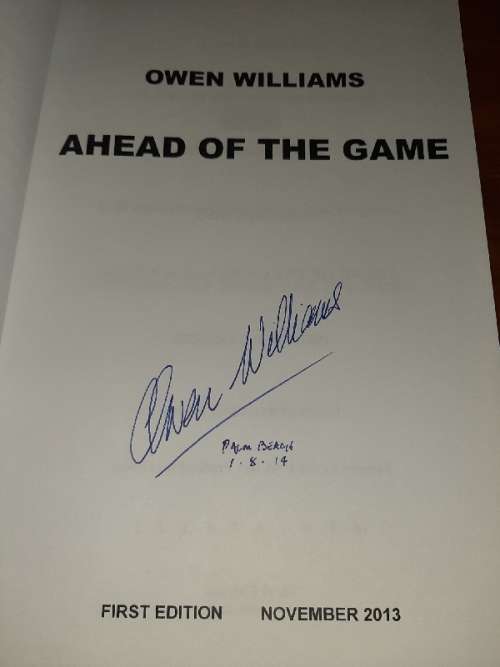 Owen Williams - Ahead of the Game - Memoir - Signed copy