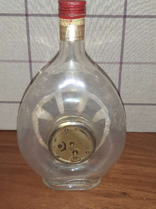 Vintage Girolamo Luxado Italina Cherry Wine bottle with built in Mecedes Clock - West Germany