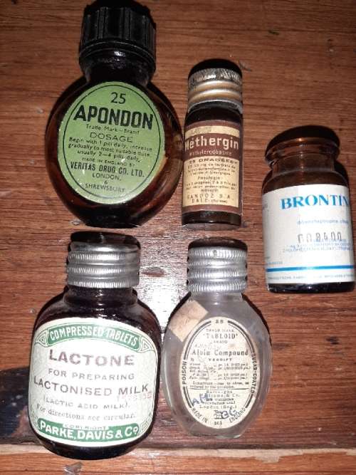 5 x Small Antique Medicine Bottles