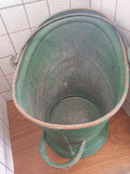 Large Vintage Metal Coal Ash Bucket - Coal Bucket