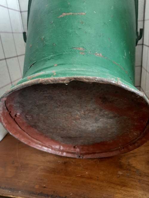 Large Vintage Metal Coal Ash Bucket - Coal Bucket