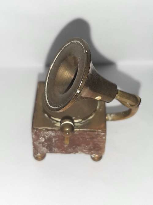 Solid Brass - Miniature Gramophone