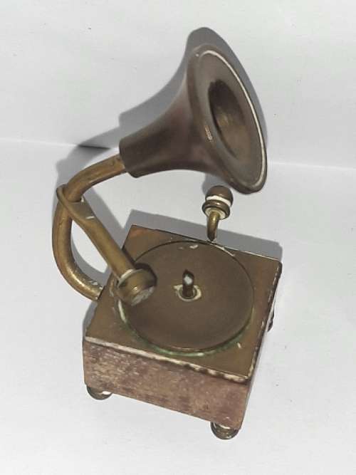 Solid Brass - Miniature Gramophone
