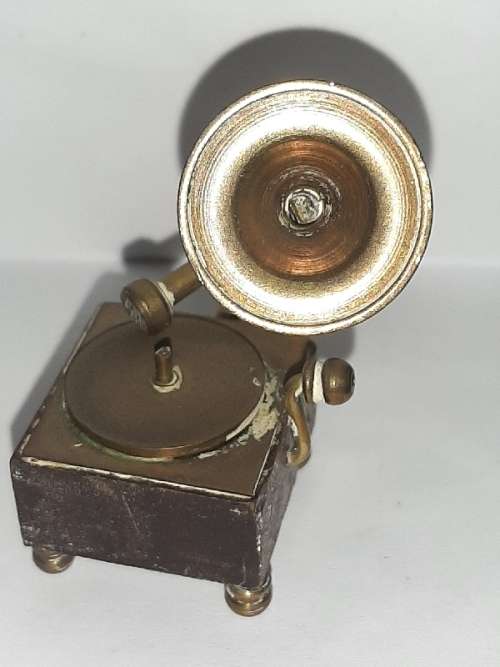 Solid Brass - Miniature Gramophone