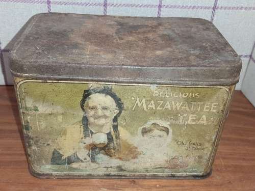 Vintage Mazawattee Tin - 21cm x 13cm x 15cm