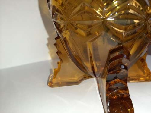 Beautiful Large Vintage Amber Glass Vase - Art Deco