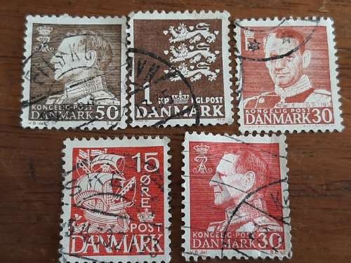 5 x Danmark Stamps