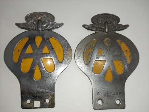 2 x AA Badges - AA South Africa & AA Suid-Afrika - See pictures
