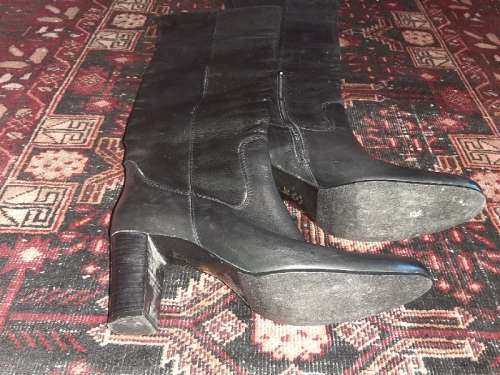 Leather Knee High Boots - Made in Italy - Size 6