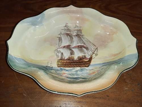 Large Royal Doulton Dish - Famous Ships - The Victory - Flagship of Lord Nelson at Trafalgar