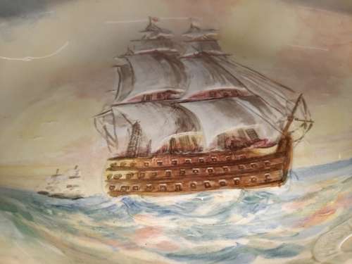 Large Royal Doulton Dish - Famous Ships - The Victory - Flagship of Lord Nelson at Trafalgar