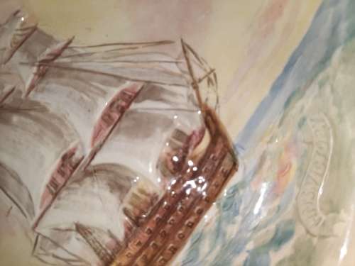 Large Royal Doulton Dish - Famous Ships - The Victory - Flagship of Lord Nelson at Trafalgar