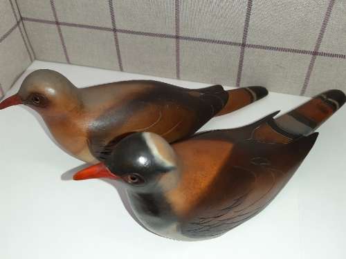 Pair of Namaqua Doves - Feathers of Knysna - Limited Edition - Hand Painted and Carved
