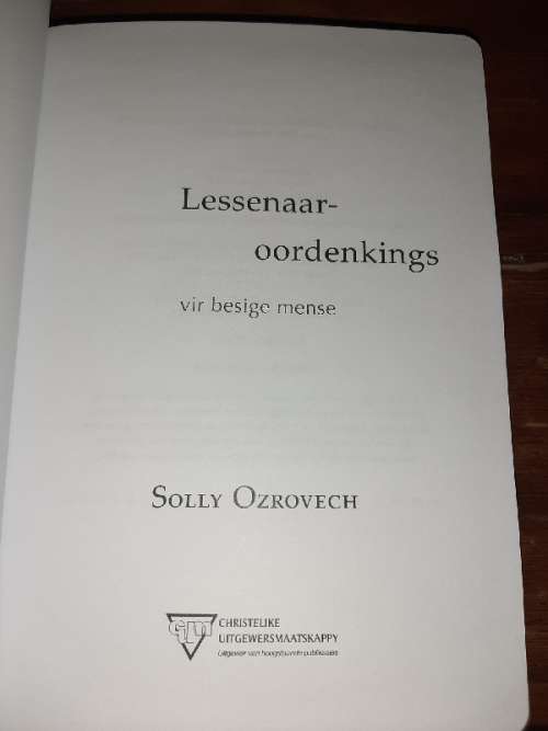 Lessenaar-oordenkings vir besige mense - Solly Ozrovech