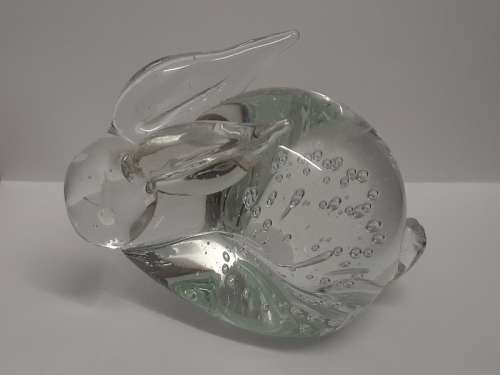 Beautiful Rabbit Shaped Glass Paperweight