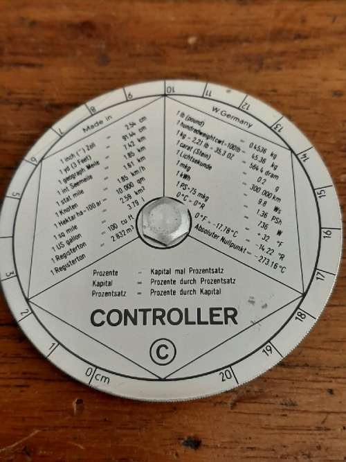 Vintage Circular Slide Ruler - Controller Mod. 75R - Made in W. Germany