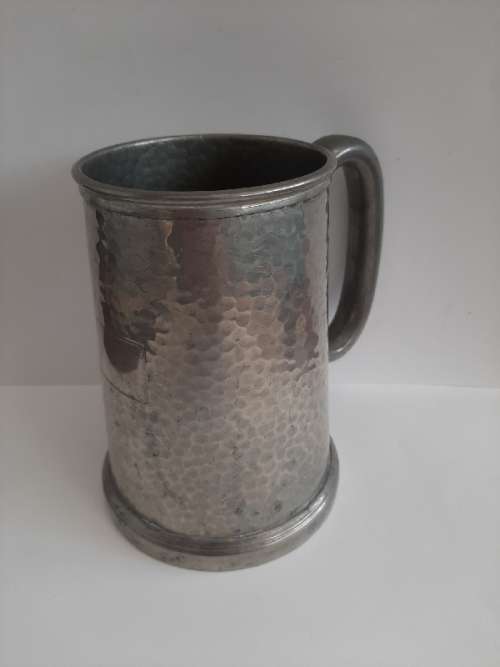 Pewter Beer Mug with Glass Bottom - Made in England