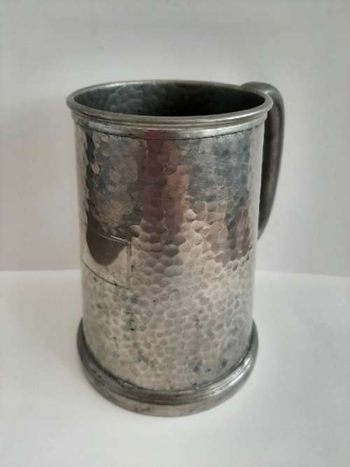 Pewter Beer Mug with Glass Bottom - Made in England