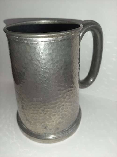 Pewter Beer Mug with Glass Bottom - Made in England