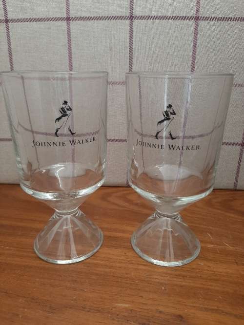 2 x Unusual Johnnie Walker Glasses