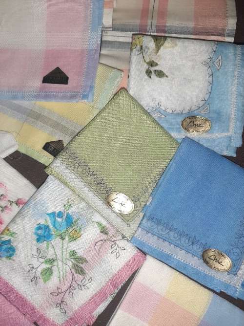 Vintage Chocolate box filled with 15 x Vintage Handkerchiefs