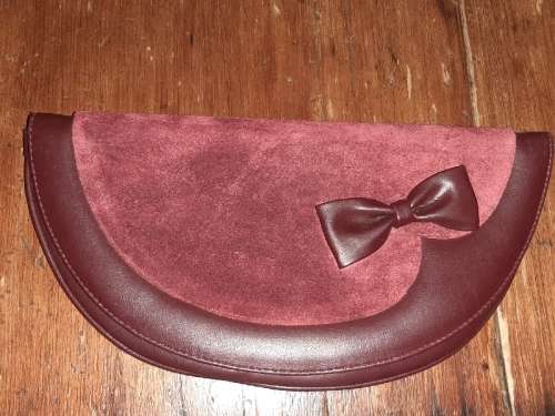 Beautiful Vintage Clutch Bag with Bow detail - Maroon