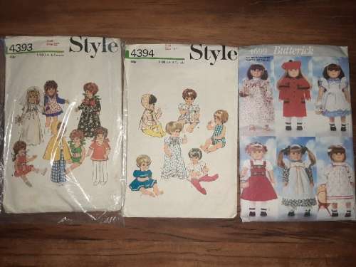 3 x Doll Clothing Patterns