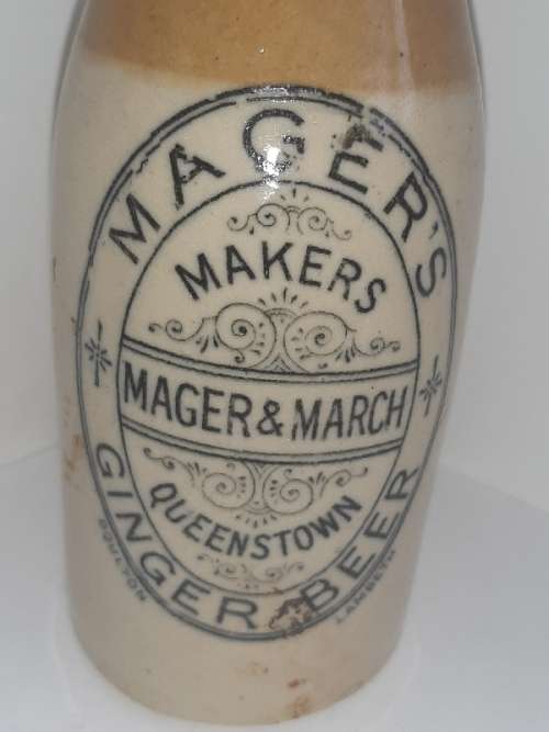 Vintage Mager & March Ginger Beer Bottle - Queenstown