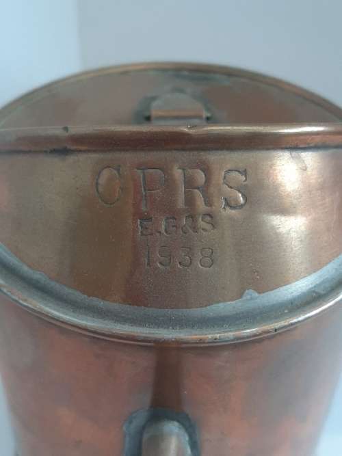 Vintage Copper School desk inkwell filler - Stamped 1938