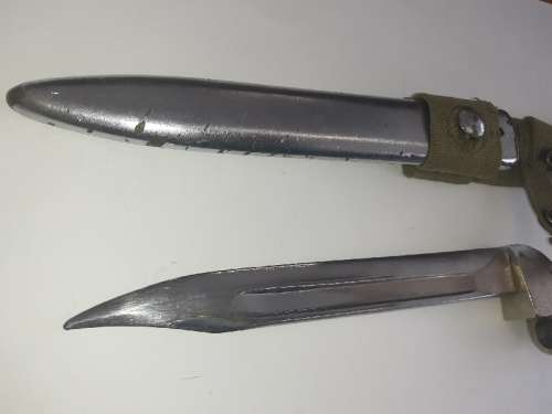 Chromed 303 Bayonet with Scabbard and Frog