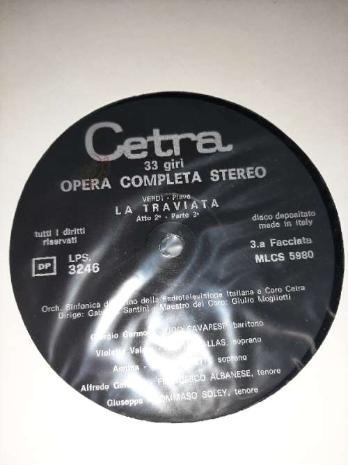 La Traviata - Giuseppe Verdi - Maria Callas - 3 LP Set