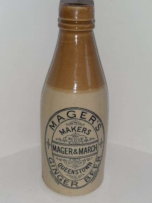 Vintage Mager & March Ginger Beer Bottle - Queenstown - See pictures