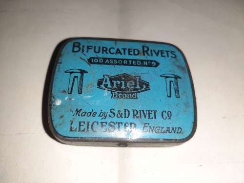 Small Vintage Bifurcated Rivets Tin