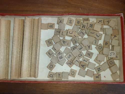 Vintage Scrabble with wooden tiles - Manufactured in South Africa