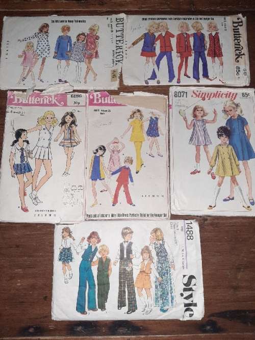 6 x Child Size 6 Clothing Patterns - Vintage