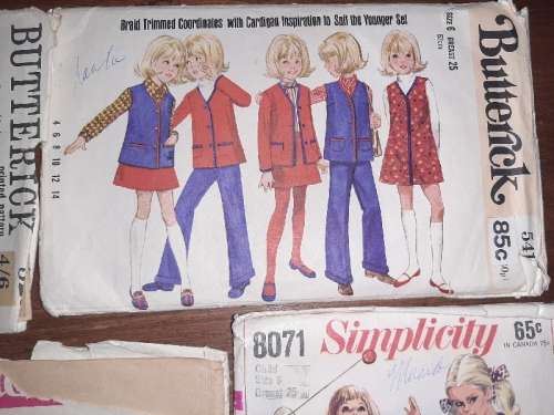 6 x Child Size 6 Clothing Patterns - Vintage