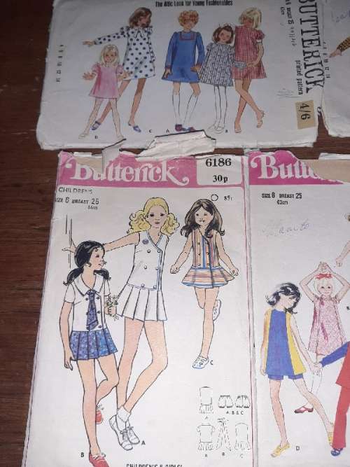 6 x Child Size 6 Clothing Patterns - Vintage