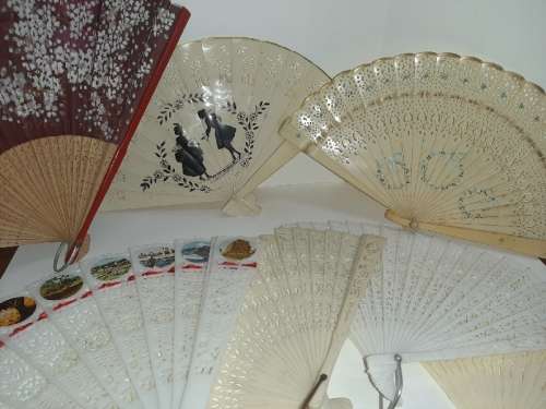 7 x Chinese Hand Fans - Oriental Fans