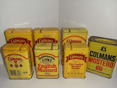 7 x Colemans Tins - Colman's Mustard Tins
