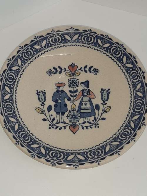 Hearts & Flowers Staffordshire Old Granite Hand Engraved Ironstone Saucer