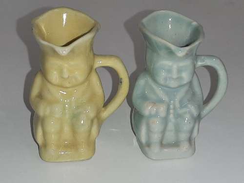 2 x Vintage Miniature Lucia Ware Toby Jugs